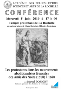 Conférence MRHP: Les protestants dans les mouvements abolitionnistes français
